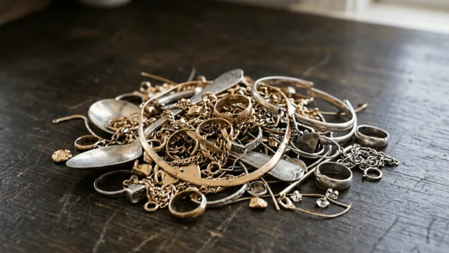Gold and silver jewelry and scrap gold