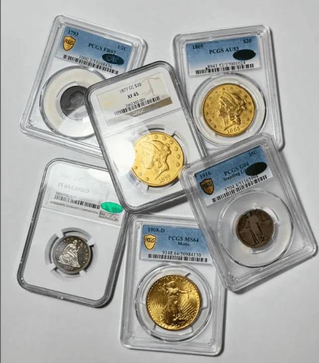 Rare coins certified slabs PCGS NGC CAC